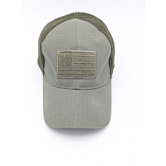 Highland Tactical American Flag Patch Tactical Mesh Stretch Trucker Hat Olive - Picture 1 of 9